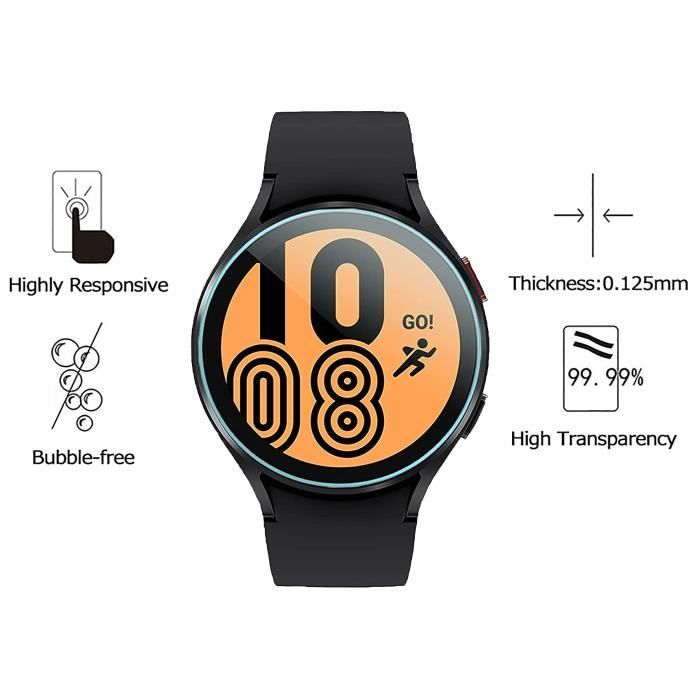 Gehärtetes Glas für Samsung Galaxy Watch 5 Watch 4 44mm [2er-Pack] Displayschutzfolie Uhr Kratzfest Phonillico®