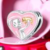 Copper Flower Love Heart Pink Series Charms Beads Fit Original Wear Bracelets Diyjewelry Accessories