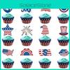 Independence Usa Day Flag Cake Insert Card For Party Table Decoration Dessert