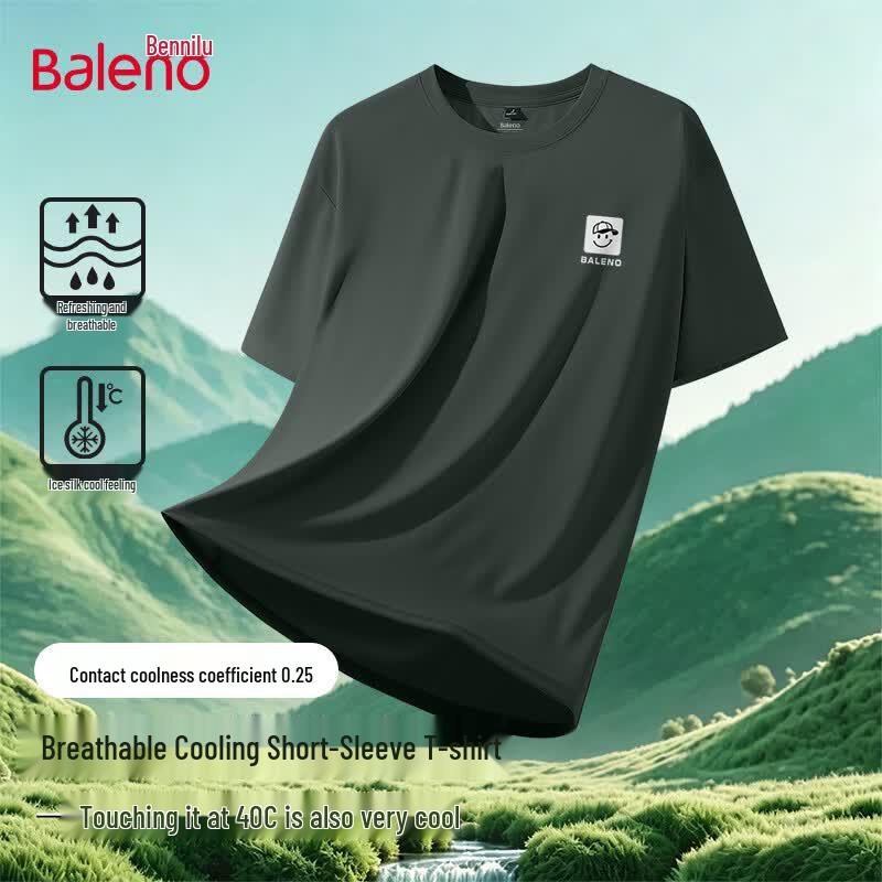 Baleno Men s Breathable Ice Silk Short-Sleeve T-Shirt 3XL