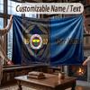 Manta de Franela Personalizada con Nombre Patrón del Fenerbahçe FC Cálida Decoración para el Hogar