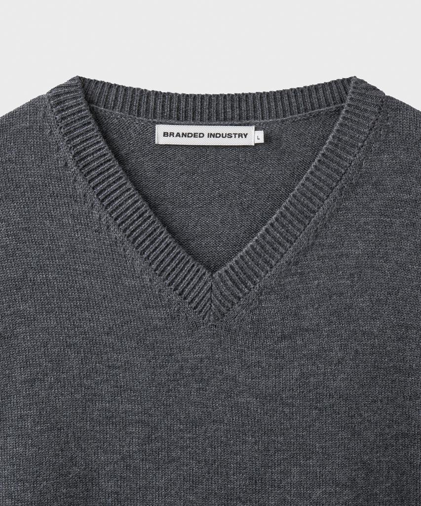 Beulaendideu [Superior] Cloud Superfine V-Neck Knit [Charcoal]