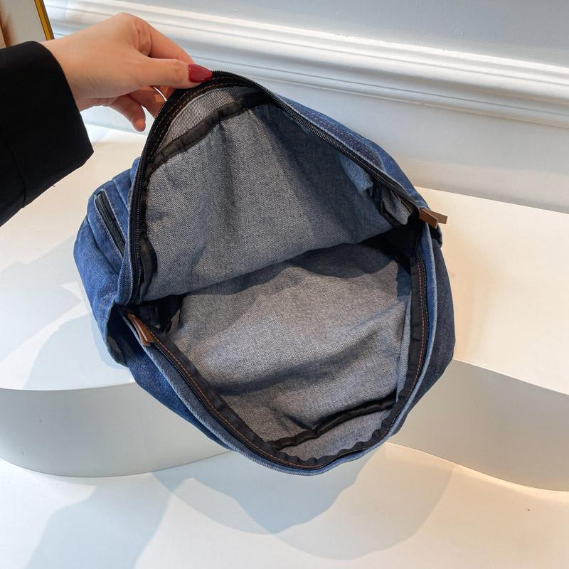 Large Capacity Denim Backpack Women's Backpack Student Travel School Bag