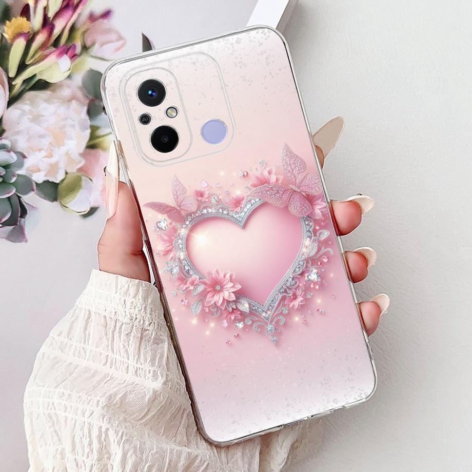 For Xiaomi Redmi 12C Case Cute Cat Luxury Butterfly Painted Cover 6.71'' Soft Silicone Phone Cases For Redmi 12C Redmi12C Fundas