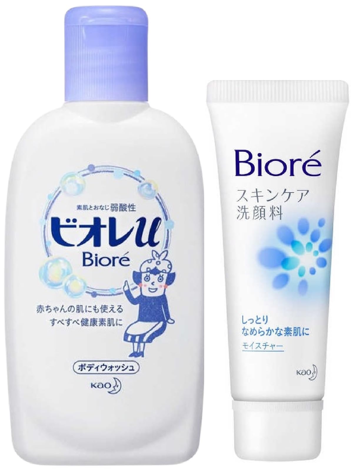 

Набор из 2 Kao Biore U Mini Body Wash 90 мл Biore Skin Care Facial Cleanser Moisture Mini 30 г Дорожные принадлежности Портативный [Типы для путешествий] +