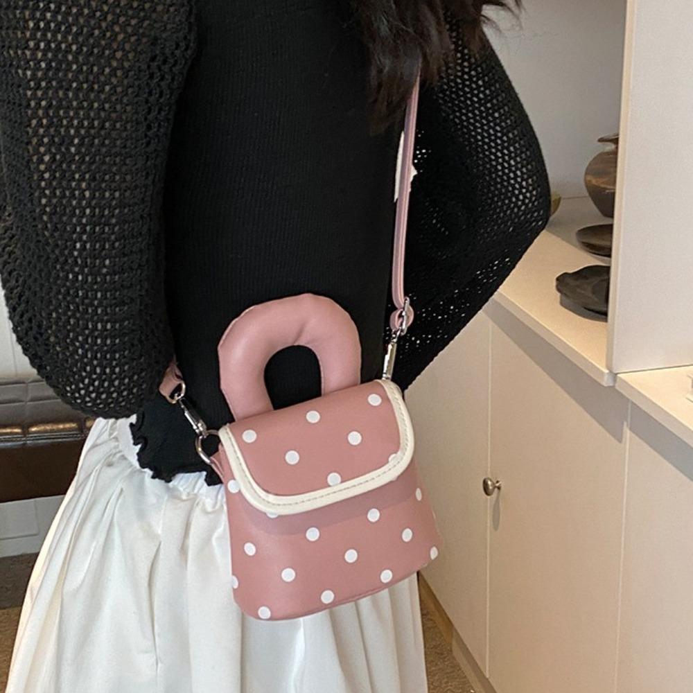 Cute Wave Point Shoulder Bag Sweet Mini Lipstick Bag Portable Mini Crossbody Bag Outdoor