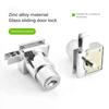 1pc Sliding Lock Zinc Alloy H Slide Chute Lock with Key for Jewellery Wine Showcase Cabinet Door Glass Push Furniture Hardware