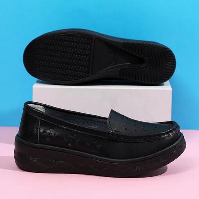 Genuine Leather Nurse Shoes Women Soft Sole Breathable Lightweight Comfortable Medical Shoes Thick Sole Anti Slip Work Shoe