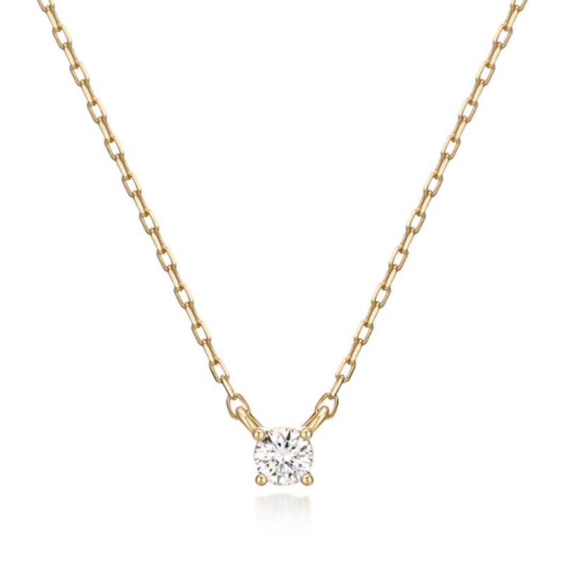 PAIGEFLYNN JEWELRY [Silver 925] Moissanite Brill 0.1 Carat Necklace