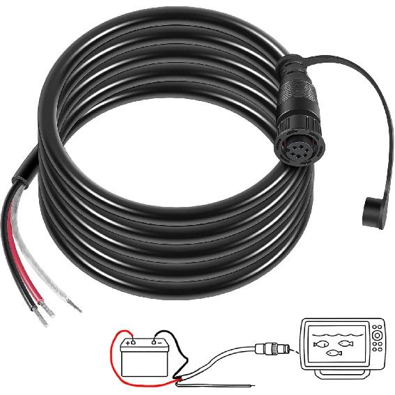PC 13 Marine-Rated Power Cable W/Twist-Lock Connector (10 Feet) #720110-1 for Humminbird, APEX, XPLORE, MEGA Live Imaging