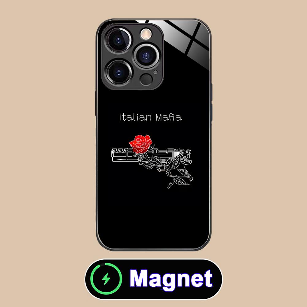 

Italian Mafia Phone Case for iPhone 17 16 15 14 13 12 11 Air Pro Max Plus Mini Glass MagSafe Cover iPhone 11 Pro Max