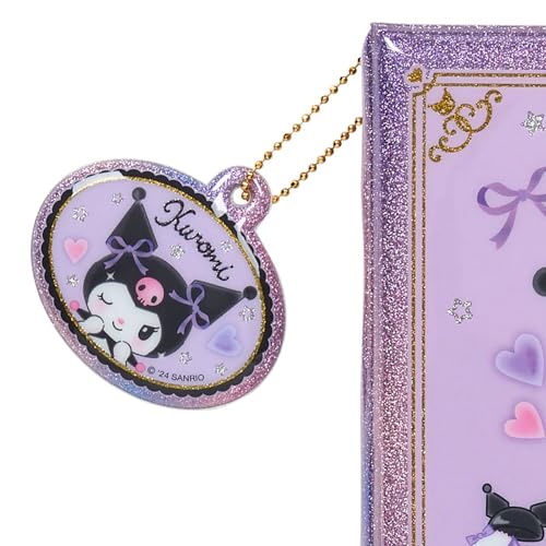 Sanrio 913952 Exciting Sticker & Sticker Notebook, Kuromi Storage, Charm Included, Sticker Mount, Stick and Peel, Case with Slider, Letter Style Memo