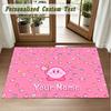 Crystal Velvet Square Rug Custom NameKirby Pattern Non Slip Home Floor Decor Rug