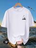Breathable Mesh Unisex Crew Neck T Shirt Simple Black White Mountain Graphic Tees Quick Dry Outdoor Hiking Daily Tops