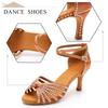 Women's Satin Latin Dancing Shoes Salsa Party Ballroom Dancing Shoes High Heeled 7cm