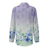 Women's Fashion Casual Printed Button Lapel Long Sleeved Shirt Top Blouse