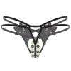 Womens Beads Massage Hollow Out Thong Lingerie Underwear