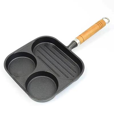 Padella antiaderente quadrata per grigliare, padella versatile per la colazione a 3 sezioni, padella per friggere le uova divisa per fornello