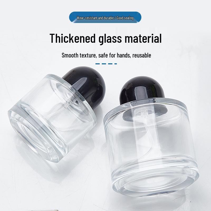 Transparent Glass Perfume Bottles: 30ml Press-type, 50ml Decanting, 100ml Bayonet Spray.