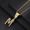 26 English Women'S Letter Pendants Necklace Twist Chain Zircon Letter Pendants Jewelry