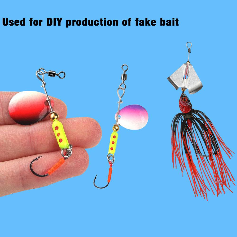 20Pcs/40Pcs 80mm Rotating Sequin Steel Wire DIY Fishing Lure Spinner Spoon Blades Artificial Bait Hook Accessories