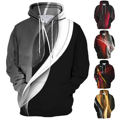 Men's Loose Printed Hooded Sweatshirt Men's Casual Fashion Sports Sweatshirt