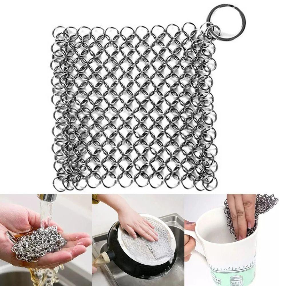 

Stainless Steel Kitchen Cleaning Ring Square/Round Cast Iron Cleaner Chain for Cleaning
