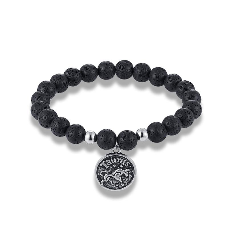 Jewelry Bracelet 12 Constellations With Volcanic Stone Couple Bracelet