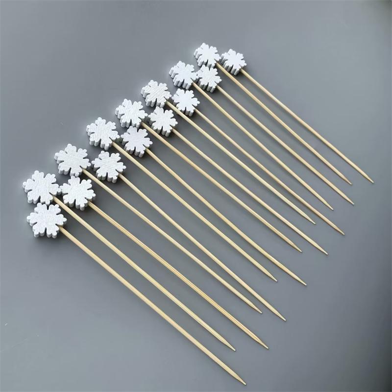 

Різдвяні бамбукові шпажки для їжі Санта Десертний буфет Фруктовий салат Різдвяна прикраса Новорічне Різдвяне приладдя для вечірки 50pcs