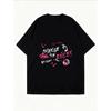 T-shirt Bianca Oversize con Stampa Grafica 'Change The Rules' per Uso Casual
