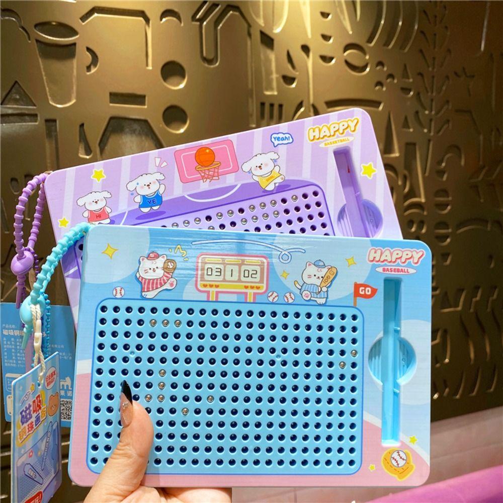 Puzzle Steel Ball Drawing Board Magnetic Toy Writing Pad Bag Pendant  for Backpack