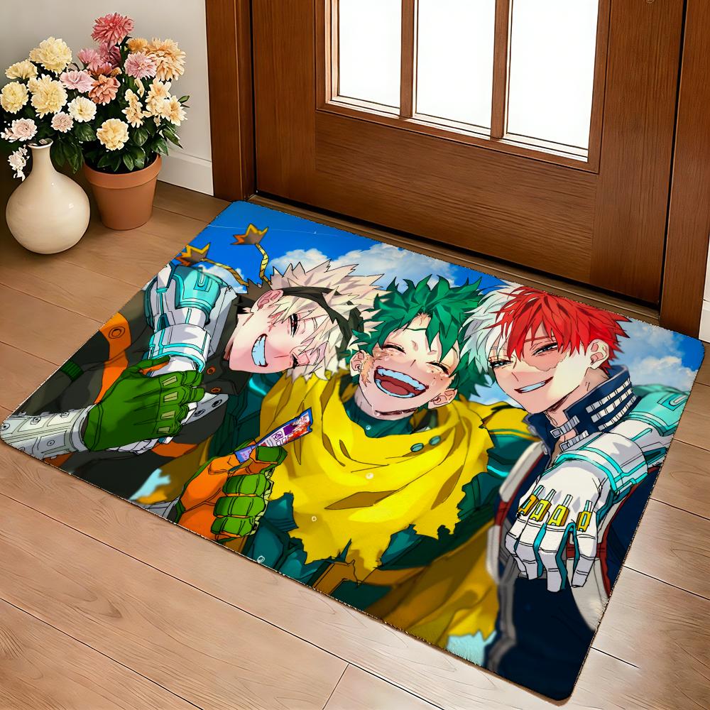 Anime M-My Hero Academia Floor Mat Cozy Flannel Soft Thick Non-Slip Mat For Living Room Bedroom Kitchen Decor Rugs