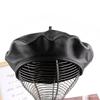 Women's Lambskin Beret - European American Style, British Painter-Inspired, Fashionable Casual, Versatile Genuine Leather Hat for Autumn Winter.