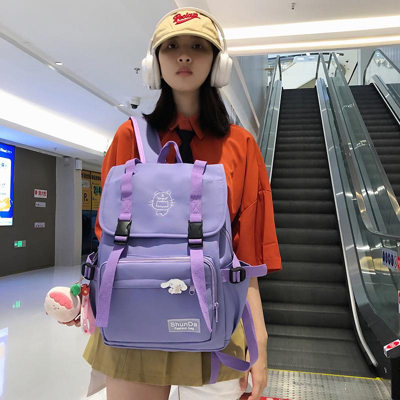 Junior High School Fashion Backpack High School College Students Elementary School Students Large Capacity Trendy Campus Style Backpack