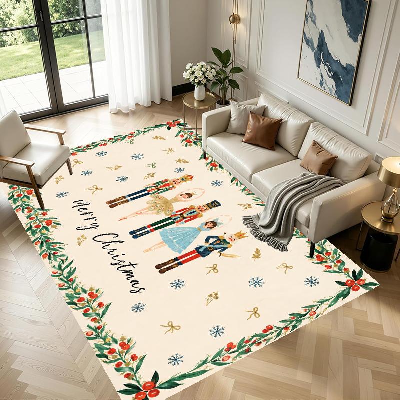 Christmas Pattern Square Area Rug Comfort Indoor Floor Carpet For Home Holiday Gift
