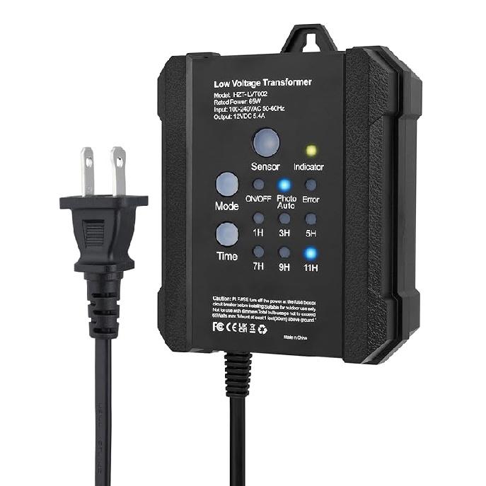 SMY Lighting 100W Outdoor Low Voltage Transformer with Timer and Photocell Sensor,120V AC to 12V DC Weatherproof for LED Landscape Lighting,Deck
