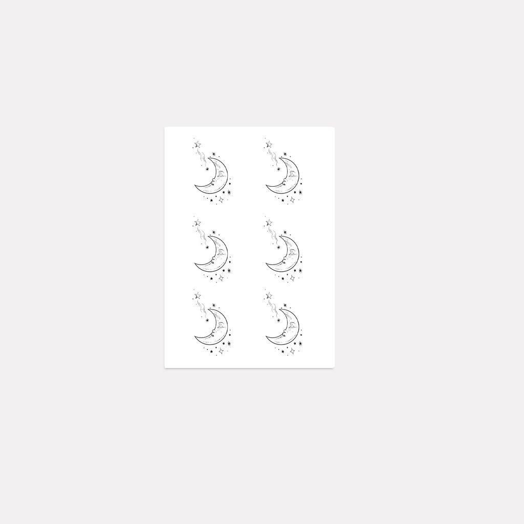 High-End Small Fresh Simple Personality Beautiful Stars Moon Hand Tattoo Sticker