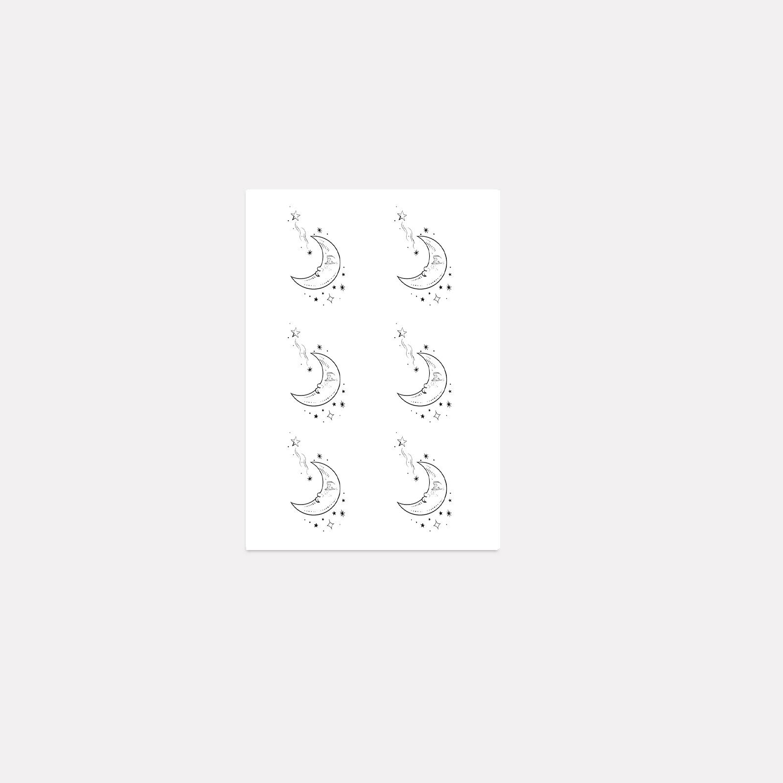 High-End Small Fresh Simple Personality Beautiful Stars Moon Hand Tattoo Sticker 7*10CM