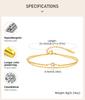 Bracelet de Cheville Superposé Imperméable pour Femmes, Chaîne de Pied Ajustable en Acier Inoxydable Doré avec Zirconia, Bijou
