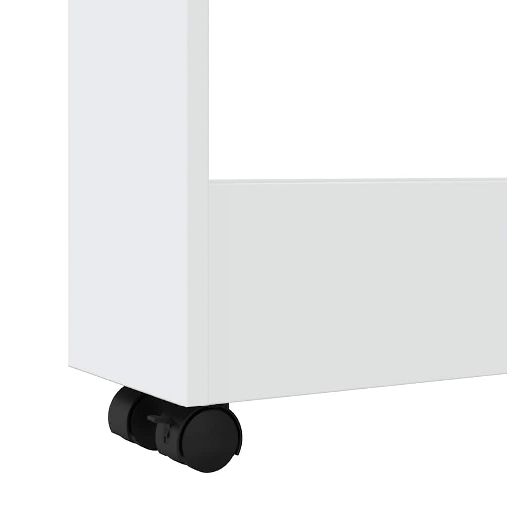 Narrow Storage Cart 3 Tiers White Engineered Wood