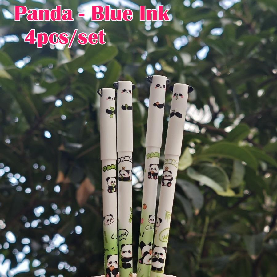 

4pcs Cute Animal Gel Pens Set - Cute Panda, Unicorn, Cat,Giraffe-Erasable Refillable Gel Pens with Washable Handle,Quick-Dry Ink Blue Ink
