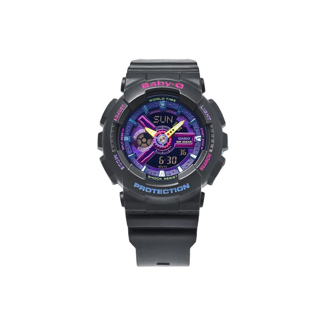 CASIO Women s BABY-G 46.3mm Purple Watch BA-110TM-1A BA-110TM-1A Black Strap Single Watch