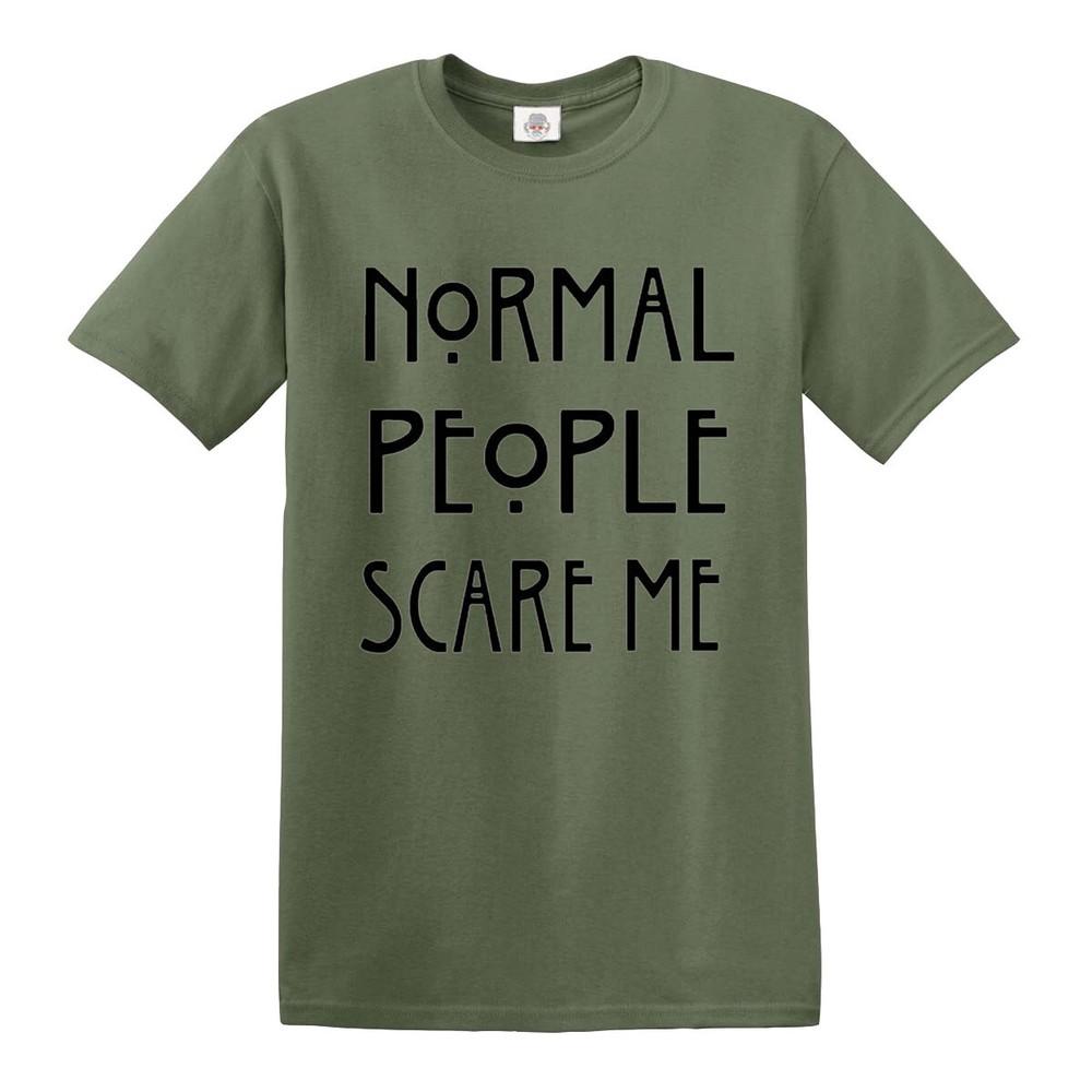Normale Leute machen mir Angst T-Shirt lustig Goth Rock Punk Geschenk Neuheit Oberteil Tee