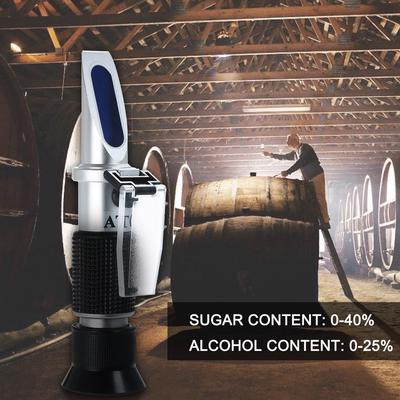 Réfractomètre de concentration en sucre du vin Compteur d'alcool portatif Réfractomètre ATC Brix de raisin portable