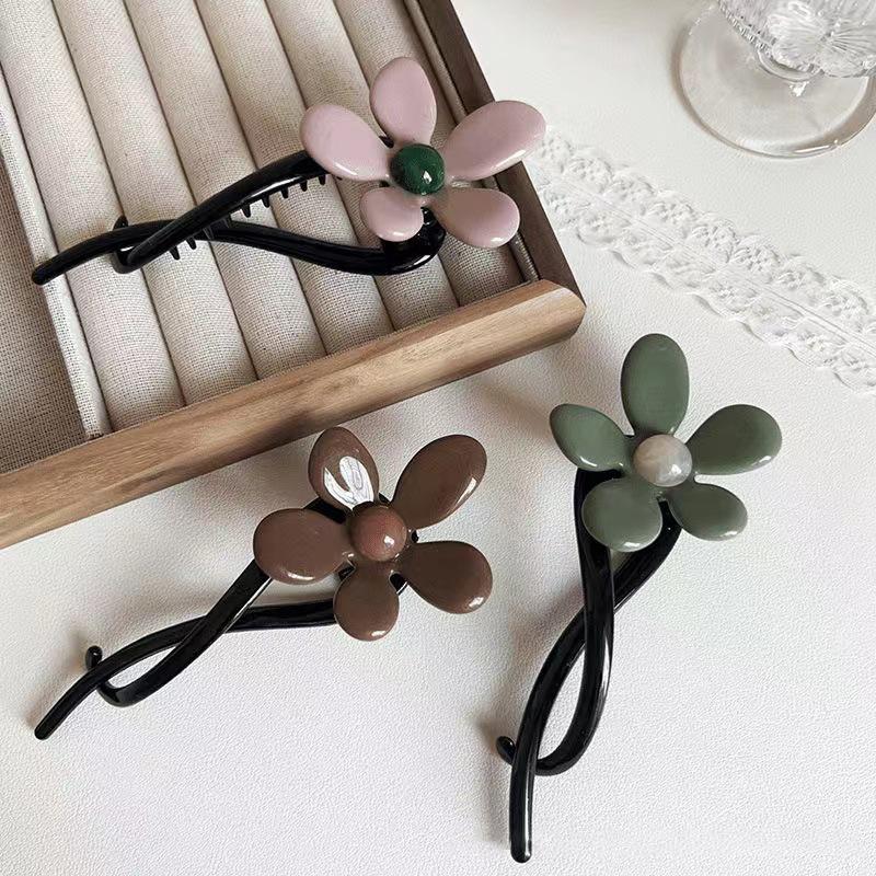Hairpin Flower Bead Twisted Clip Frog Buckle Hair Styling Tool Line Grab Clip Hair Accessories Hair Clip Ponytail Clip Women