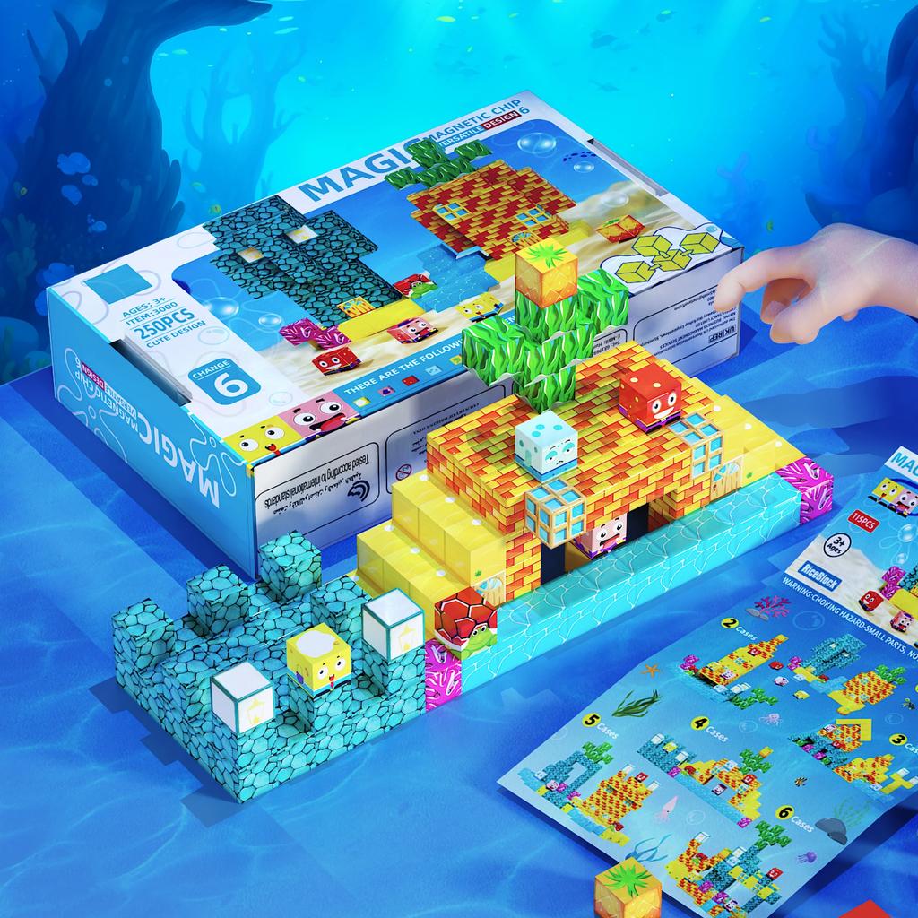 115PCS Magnetic Building Blocks Mine Magnet World Ocean Set STEM Building Toys for Kids Ages 3-8 Must Haves Toddler Toys Gifts