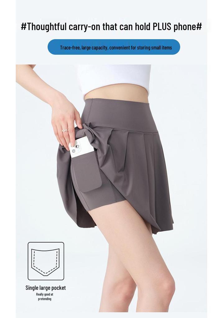 Women's Quick-Dry High-Waisted Pleated Tennis Skirt – Outdoor & Yoga Anti-Exposure Skort