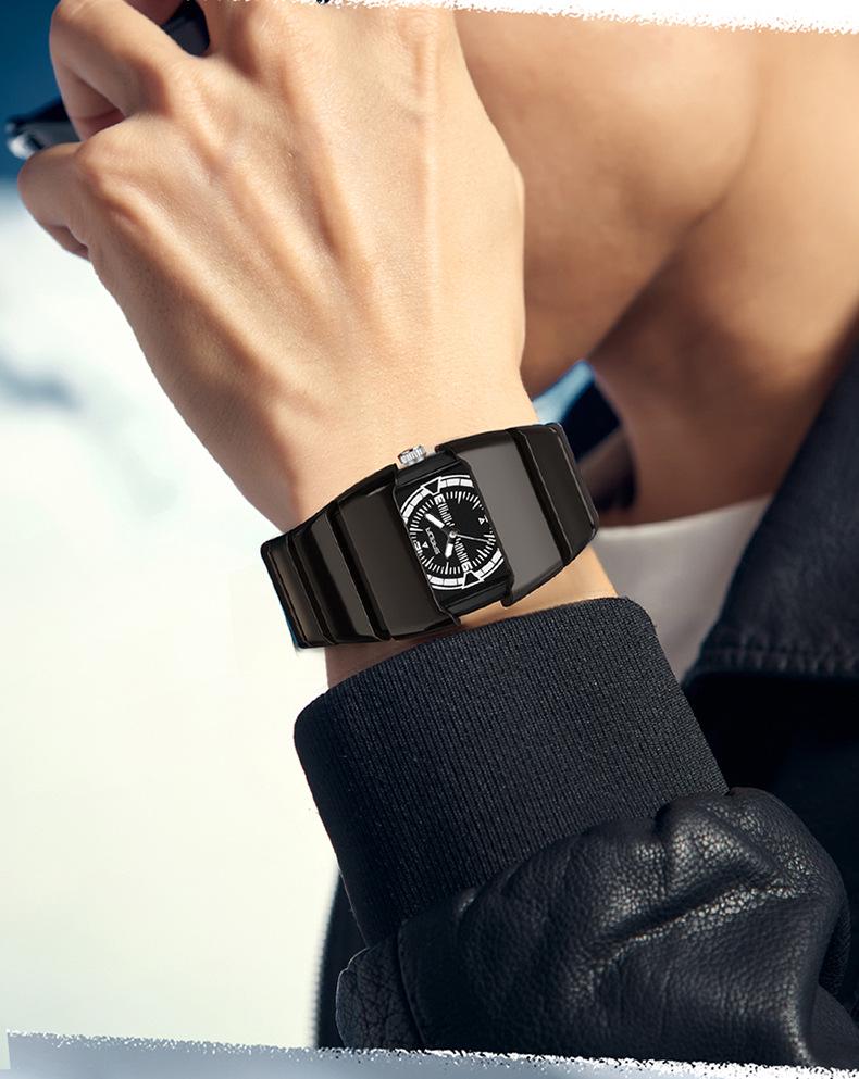 In-Stock Black Tech Y2K Alien Armor Retro Watch with Luminous High-End Finish