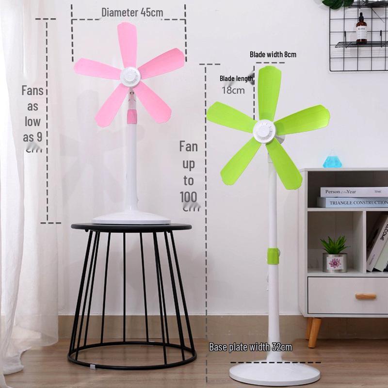 Zhonglian Vertikální podlahový ventilátor: Pětilopatkové měkké čepele, bez síťového krytu, ideální do obývacího pokoje, na kolej, do ložnice nebo na pracovní stůl.