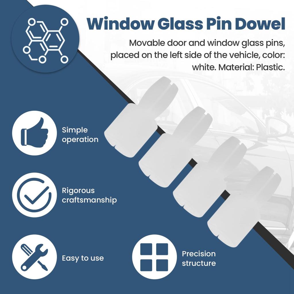 LAMELLIS 4pcs Movable Door Window Glass Pins for B5 B7 5 6 4 Golf 4 5 Superb Seat